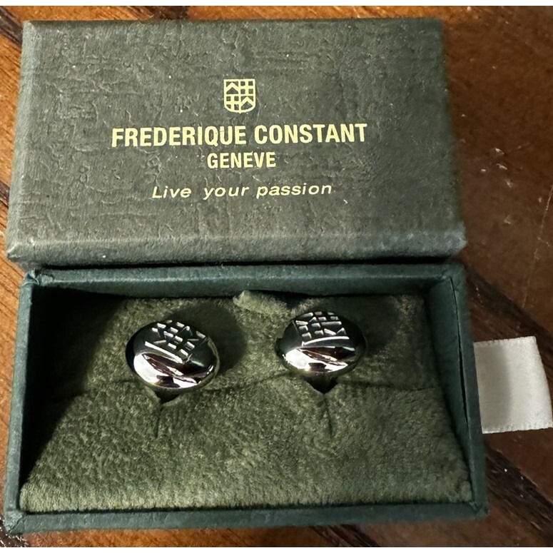 Frederique Constant Luxury Silver Cufflinks Very Rare 2016 New Cuff Links